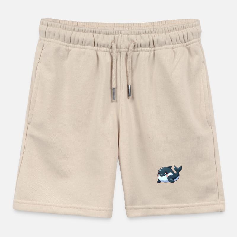 killer whale Kids Organic Sweat Shorts by Stanley/Stella