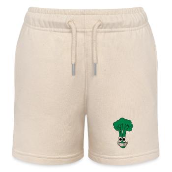 Happy broccoli - Kids Organic Sweat Shorts by Stanley/Stella - soft Ecru - Front