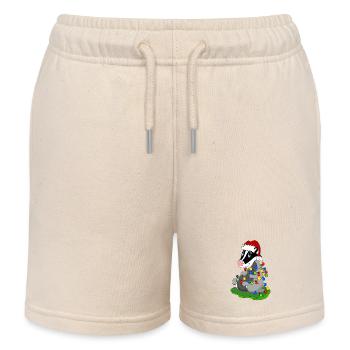 Weihnachtsdachs - Kinder Organic Joggingshorts Mini Bolter von Stanley/Stella - Natur - Vorne