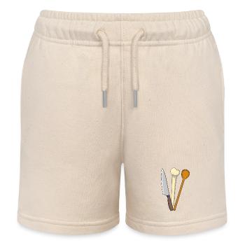 Cuillère de cuisine de viande Couteau de cuisine en os - Short de jogging enfant bio Stanley/Stella - écru doux - Devant