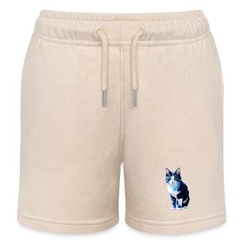 Kurzhaarige Hauskatze wartet auf Besitzer - Kinder Organic Joggingshorts Mini Bolter von Stanley/Stella - Natur - Vorne