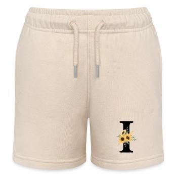 Buchstabe i blumiges Tourmesol - Kinder Organic Joggingshorts Mini Bolter von Stanley/Stella - Natur - Vorne