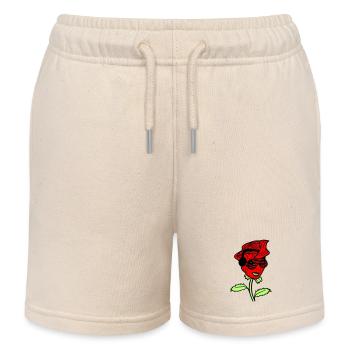 Femme DJ Rose Fleur Joli Visage Féminin - Short de jogging enfant bio Stanley/Stella - écru doux - Devant