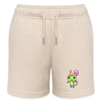 Echse Geburtstag Comic - Kinder Organic Joggingshorts Mini Bolter von Stanley/Stella - Natur - Vorne