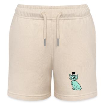Sir Cat Gentleman Chapeau haut de forme Monocle Rich Gentleman - Short de jogging enfant bio Stanley/Stella - écru doux - Devant
