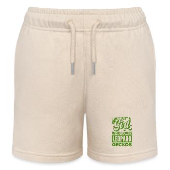 Gecko - Amphibie Tier - Kinder Organic Joggingshorts Mini Bolter von Stanley/Stella - Natur - Vorne