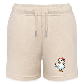 Dessin de Noël de canard - Short de jogging enfant bio Stanley/Stella - écru doux - Devant