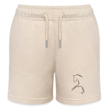 Dressage horse - Kids Organic Sweat Shorts by Stanley/Stella - soft Ecru - Front