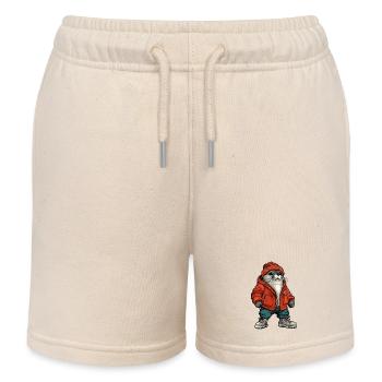 Seal Animal Fashion Winter - Kids Organic Sweat Shorts by Stanley/Stella - soft Ecru - Front