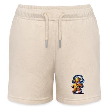 Gingerbread Music Lebkuchenmann - Kinder Organic Joggingshorts Mini Bolter von Stanley/Stella - Natur - Vorne