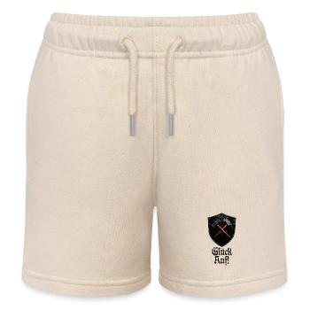 Good luck on logo mining miner mallet and iron - Kids Organic Sweat Shorts by Stanley/Stella - soft Ecru - Front