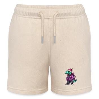 Dinosaurier stegosaurus Lustig Winter - Kinder Organic Joggingshorts Mini Bolter von Stanley/Stella - Natur - Vorne