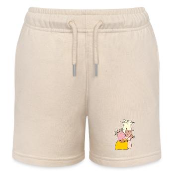 katzen treffen bunt - Kinder Organic Joggingshorts Mini Bolter von Stanley/Stella - Natur - Vorne