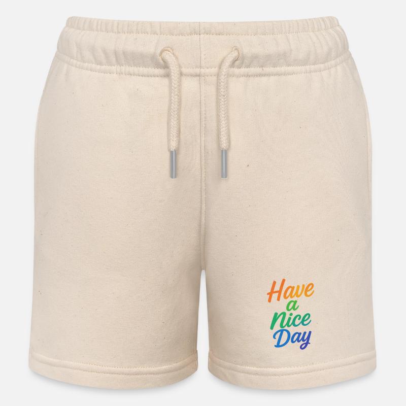 Have a nice Day - Kids Organic Sweat Shorts by Stanley/Stella - soft Ecru