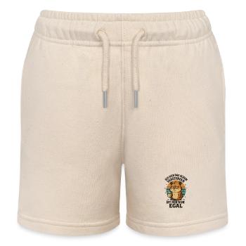 I don't care about hamsters Office - Kids Organic Sweat Shorts by Stanley/Stella - soft Ecru - Front