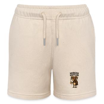 Morgen Mufflon Morgenmuffel Kaffee Büro - Kinder Organic Joggingshorts Mini Bolter von Stanley/Stella - Natur - Vorne