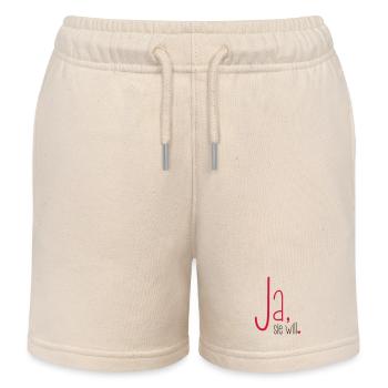 Ja sie will Junggesellin Junggesellenabschied - Kinder Organic Joggingshorts Mini Bolter von Stanley/Stella - Natur - Vorne