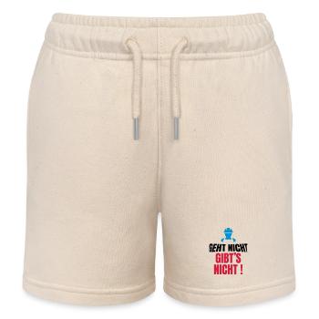 geht nicht gibt's nicht, lustiger Handwerker - Kinder Organic Joggingshorts Mini Bolter von Stanley/Stella - Natur - Vorne
