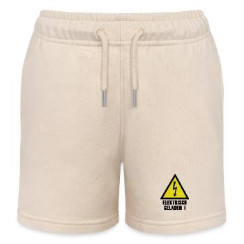Electrically charged warning symbol - Kids Organic Sweat Shorts by Stanley/Stella - soft Ecru - Front