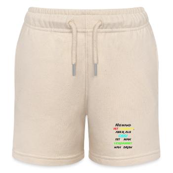 Niemand ist Perfekt aber als Ossi - Kinder Organic Joggingshorts Mini Bolter von Stanley/Stella - Natur - Vorne