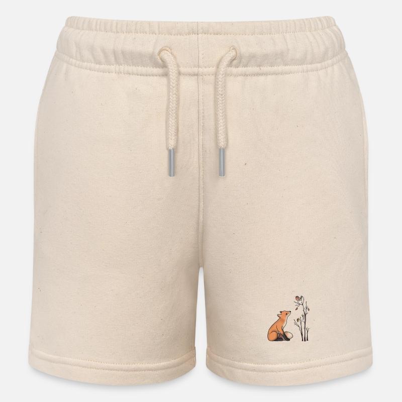 Fuchs und Rotkehlchen - Kinder Organic Joggingshorts Mini Bolter von Stanley/Stella - Natur