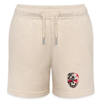 Totenkopf Maske aus Ornamenten - Kinder Organic Joggingshorts Mini Bolter von Stanley/Stella - Natur - Vorne