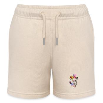 Cœur anatomique floral - Short de jogging enfant bio Stanley/Stella - écru doux - Devant