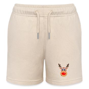 Rudolph Noël de Noël visage - Short de jogging enfant bio Stanley/Stella - écru doux - Devant