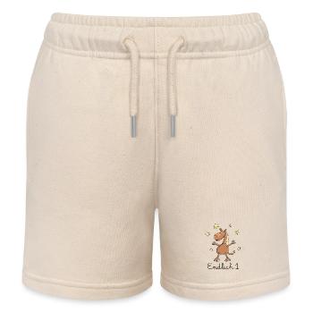 Pferd "Endlich 1." Erster Geburtstag - Kinder Organic Joggingshorts Mini Bolter von Stanley/Stella - Natur - Vorne