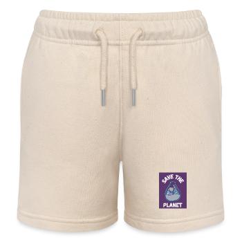 PLANET. NATURE. GARDEN. TREE. FLOWER. ECOLOGY - Kids Organic Sweat Shorts by Stanley/Stella - soft Ecru - Front