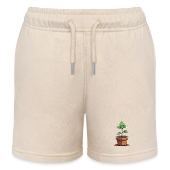 Sweet potted plant - Kids Organic Sweat Shorts by Stanley/Stella - soft Ecru - Front