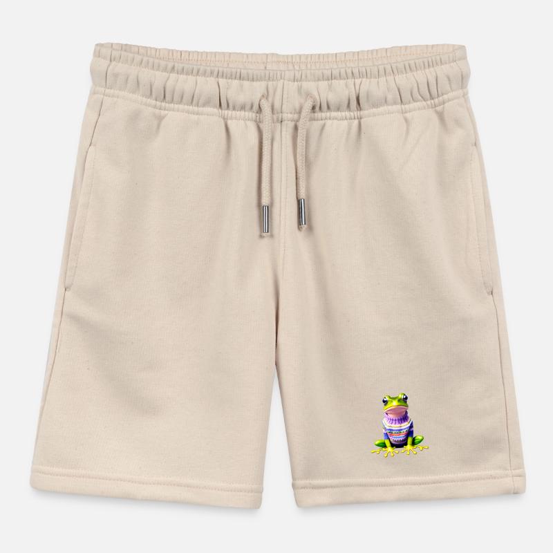 Kleiner Regenbogenfrosch mit Norweger-Pullover Kinder Organic Joggingshorts Mini Bolter von Stanley/Stella
