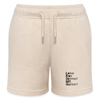 Österreichisch / Bayrische Leberkassemmel Gurkerl - Kinder Organic Joggingshorts Mini Bolter von Stanley/Stella - Natur - Vorne