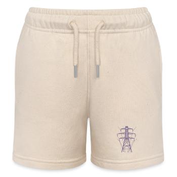 Silhouette de poteau d’alimentation blanc - Short de jogging enfant bio Stanley/Stella - écru doux - Devant