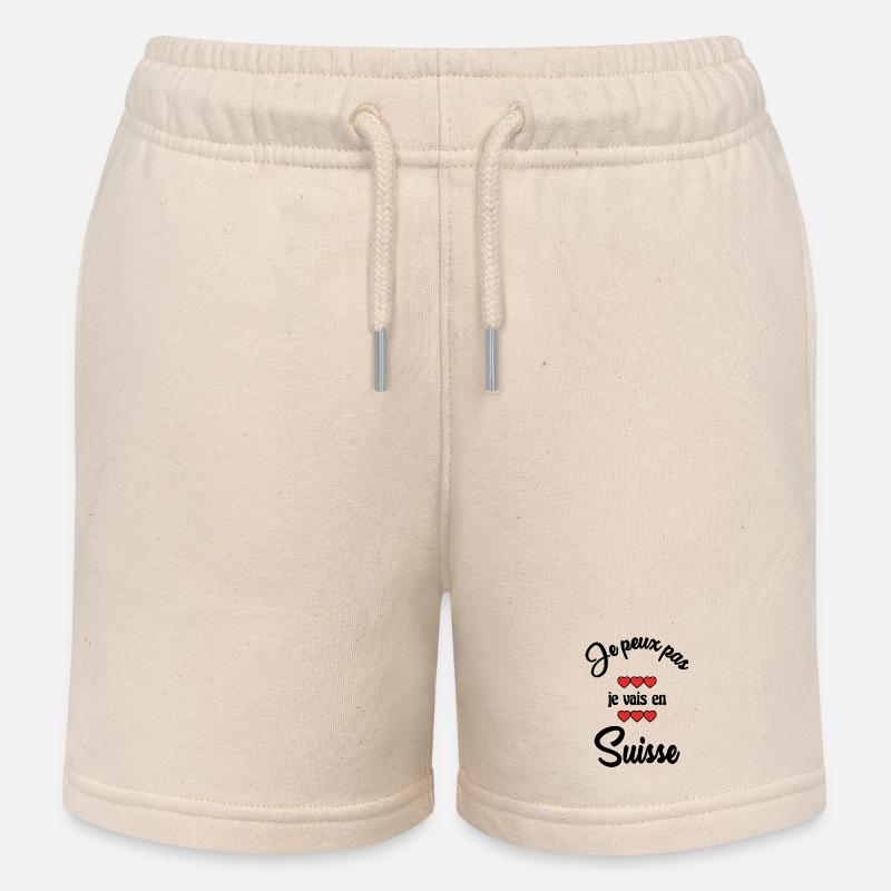 SUISSE. JE PEUX PAS - Short de jogging enfant bio Stanley/Stella - écru doux