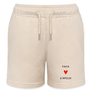 PAPA. VATERTAG. FROHER VATERTAG. ALLES GUTE ZUM GEBURTSTAG. - Kinder Organic Joggingshorts Mini Bolter von Stanley/Stella - Natur - Vorne