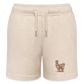 Lama im südamerikanischen Stil - Kinder Organic Joggingshorts Mini Bolter von Stanley/Stella - Natur - Vorne