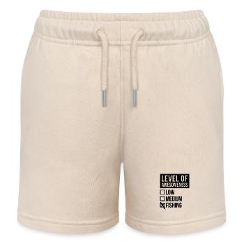 Fishing Fishing Fishing - Kids Organic Sweat Shorts by Stanley/Stella - soft Ecru - Front