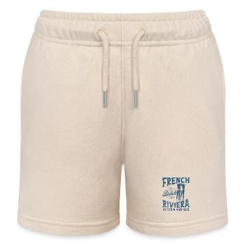 Beach design, French Riviera, summer atmosphere - Kids Organic Sweat Shorts by Stanley/Stella - soft Ecru - Front