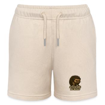 Attention au niglo Hérisson rebelle - Short de jogging enfant bio Stanley/Stella - écru doux - Devant
