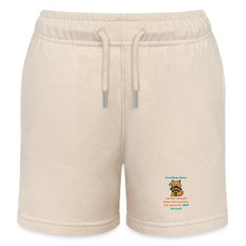 Cats Wi-Fi Detox Cartoon Humor Fun Design - Kids Organic Sweat Shorts by Stanley/Stella - soft Ecru - Front