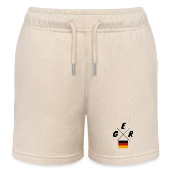 Deutsche Flaggen GER Schriftzug - Kinder Organic Joggingshorts Mini Bolter von Stanley/Stella - Natur - Vorne