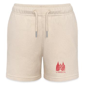 Lübeck Holstentor – Urban Sketch Design - Kinder Organic Joggingshorts Mini Bolter von Stanley/Stella - Natur - Vorne