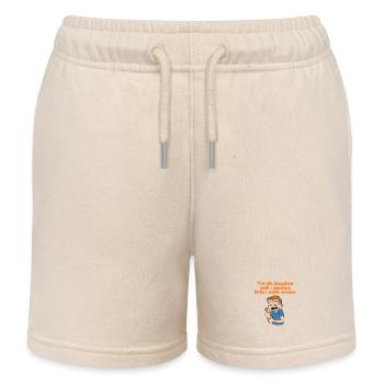 Wütendes Kind Spruch Cartoon - Kinder Organic Joggingshorts Mini Bolter von Stanley/Stella - Natur - Vorne