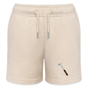 Carpenter's hammer – symbol of true craftsmanship - Kids Organic Sweat Shorts by Stanley/Stella - soft Ecru - Front