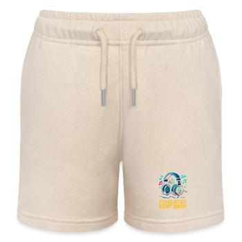 PIXELATED BEAT DROP Retro Pixel Kopfhörer 1UP - Kinder Organic Joggingshorts Mini Bolter von Stanley/Stella - Natur - Vorne