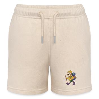 Randonnée paresseuse mignonne camping Aventure Backpacker - Short de jogging enfant bio Stanley/Stella - écru doux - Devant