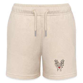 Le renne nez rouge de Rudolph - Short de jogging enfant bio Stanley/Stella - écru doux - Devant