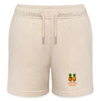 Soulmates Pineapples Forever - Kids Organic Sweat Shorts by Stanley/Stella - soft Ecru - Front