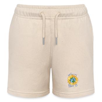 Earth Sunflower Eco Message - Kids Organic Sweat Shorts by Stanley/Stella - soft Ecru - Front